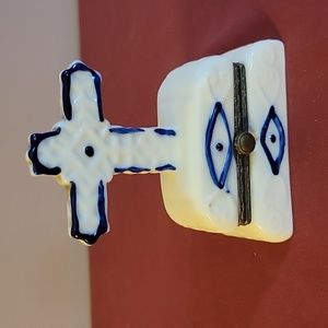 Evil Eye White Cross Porcelain Trinket Box Religious Protection Jewelry …